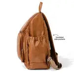 Signature Nappy Backpack, Tan Vegan Leather