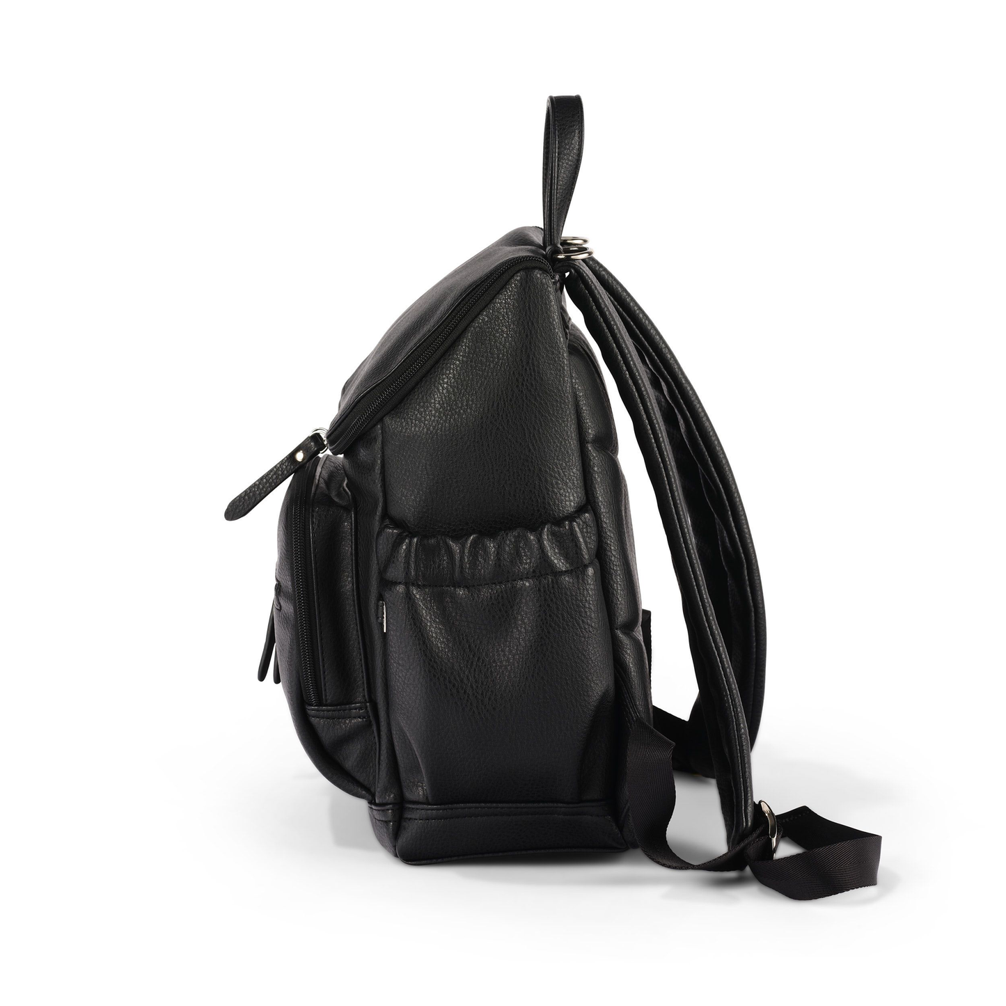 Mini Signature Backpack, Black Vegan Leather