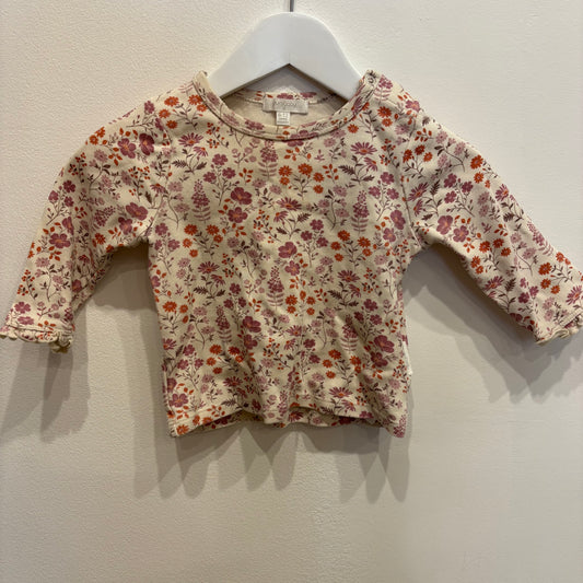 PUREBABY floral top, size 6-12m