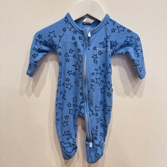 BONDS Blue Star Zipsuit, size NB