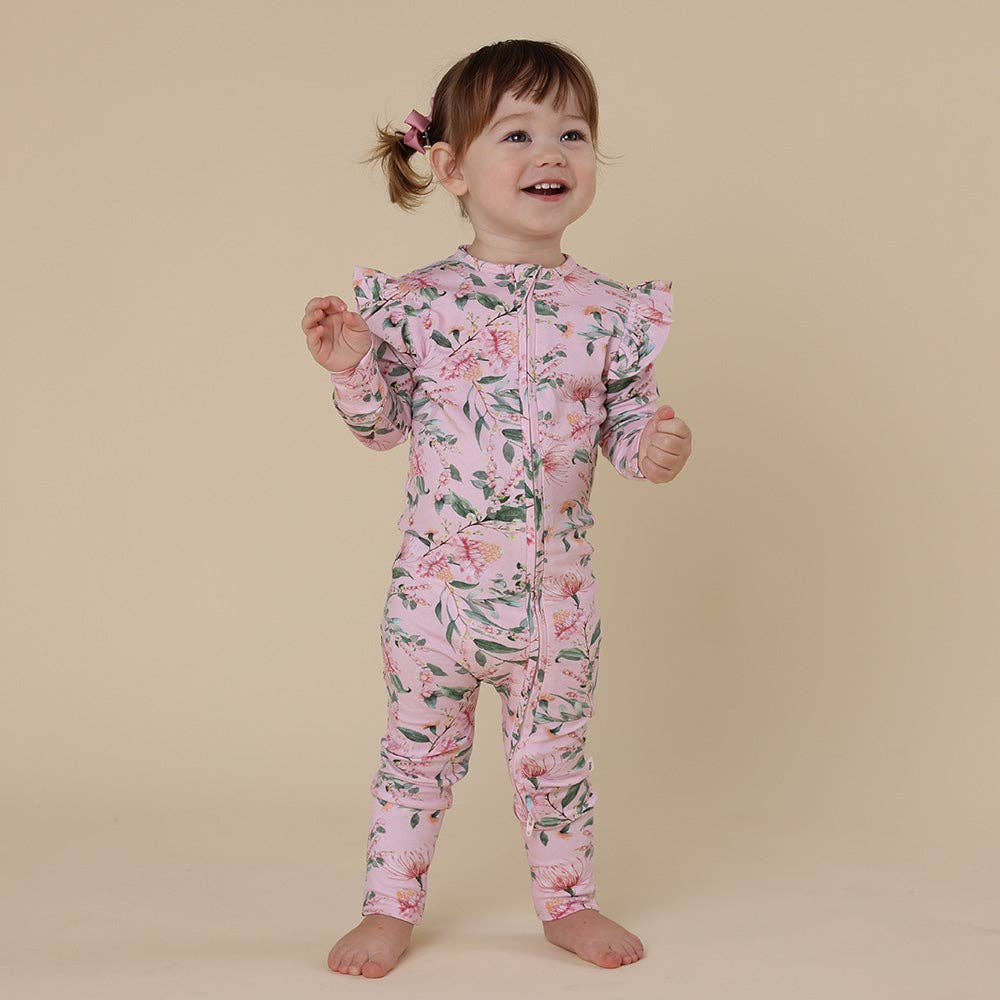 Pink Wattle Organic Snugglesuit Convertible Romper with Frill