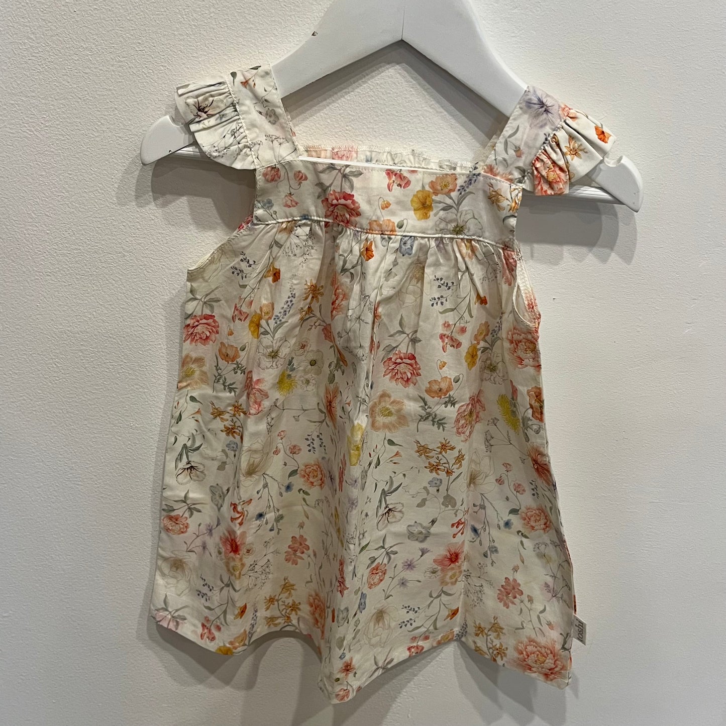 TOSHI white floral dress, size 1