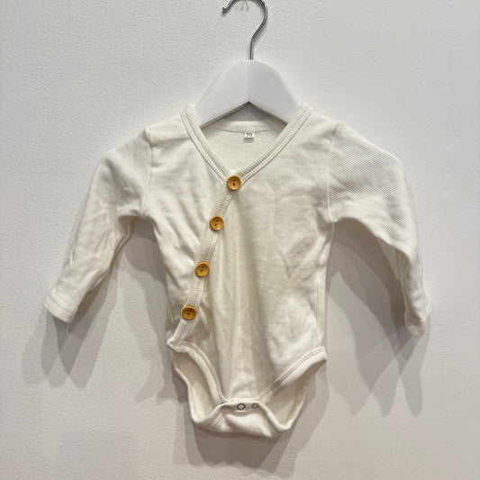 White Ribbed Bodysuit, 0-3m