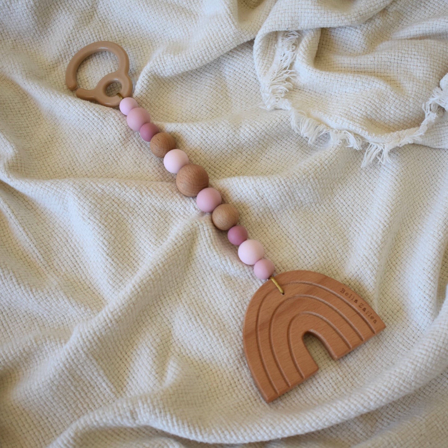 Wooden Rainbow Pram Toy