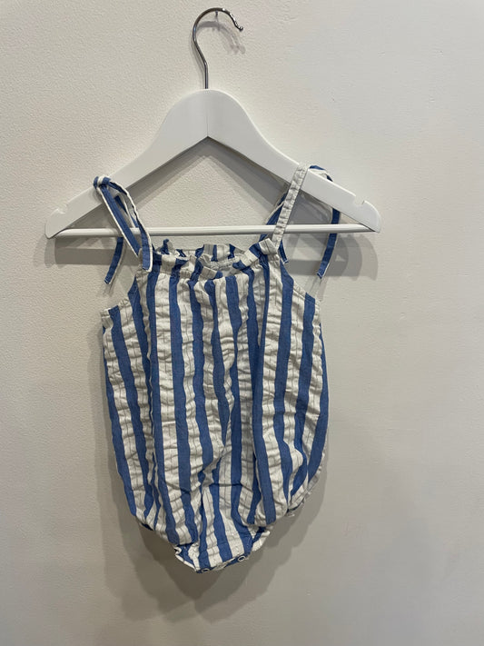COUNTRY ROAD blue, white, silver romper, size 12-18m