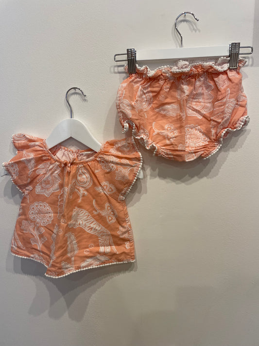 COUNTRY ROAD apricot floral set, size 6-12m