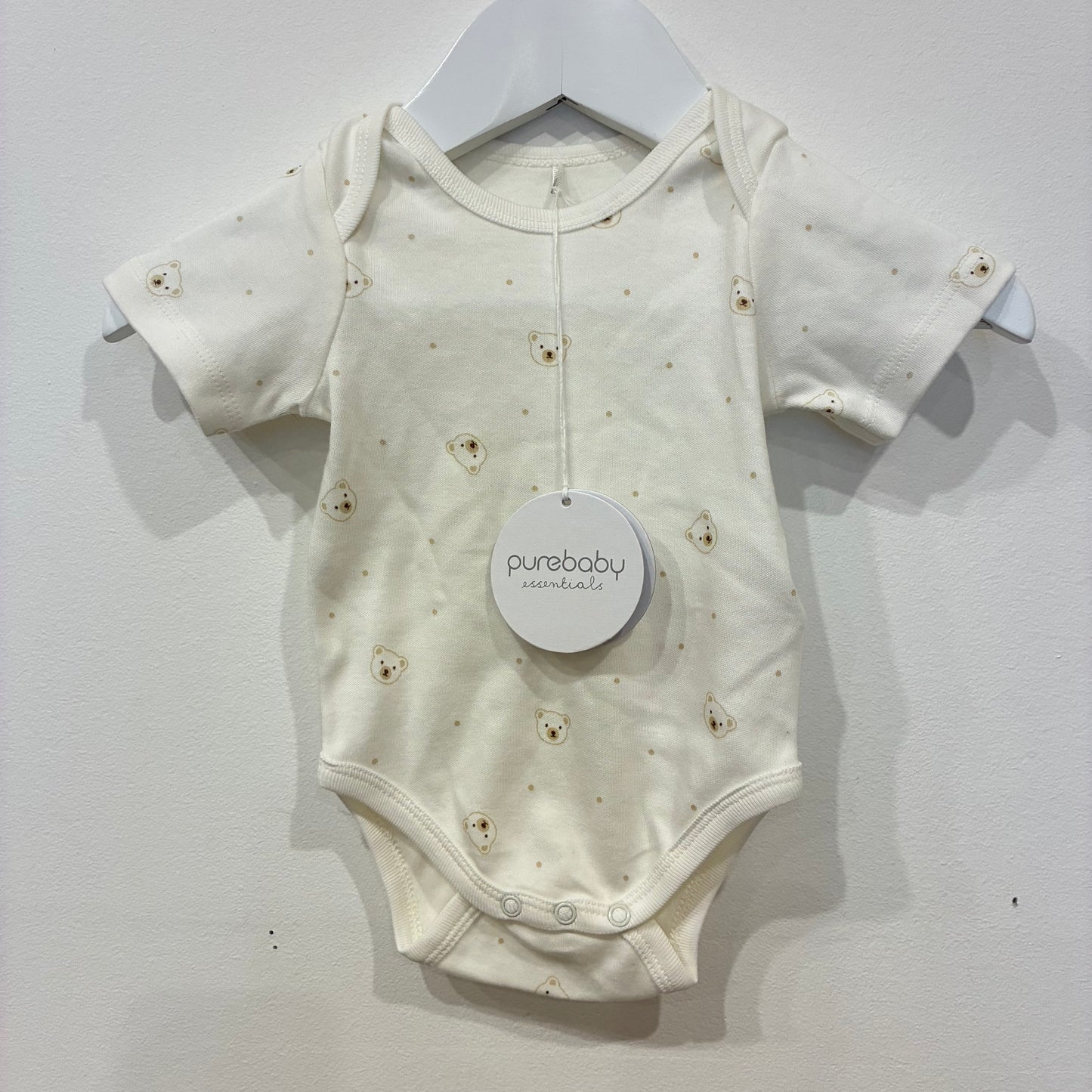PUREBABY Teddy Bodysuit, 0-3m