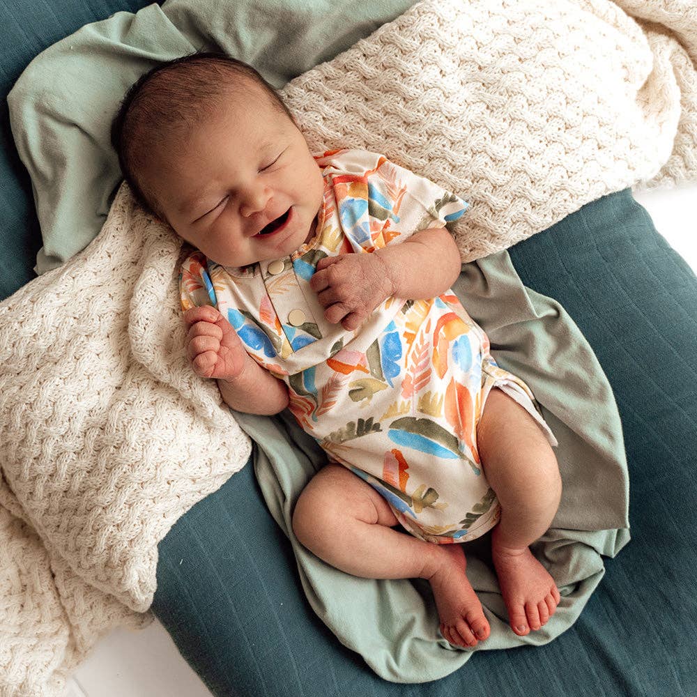 Summer Palm Short Sleeve Organic Bodysuit
