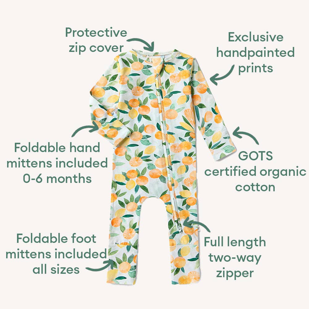 Citrus Squeeze Organic Snugglesuit Convertible Romper