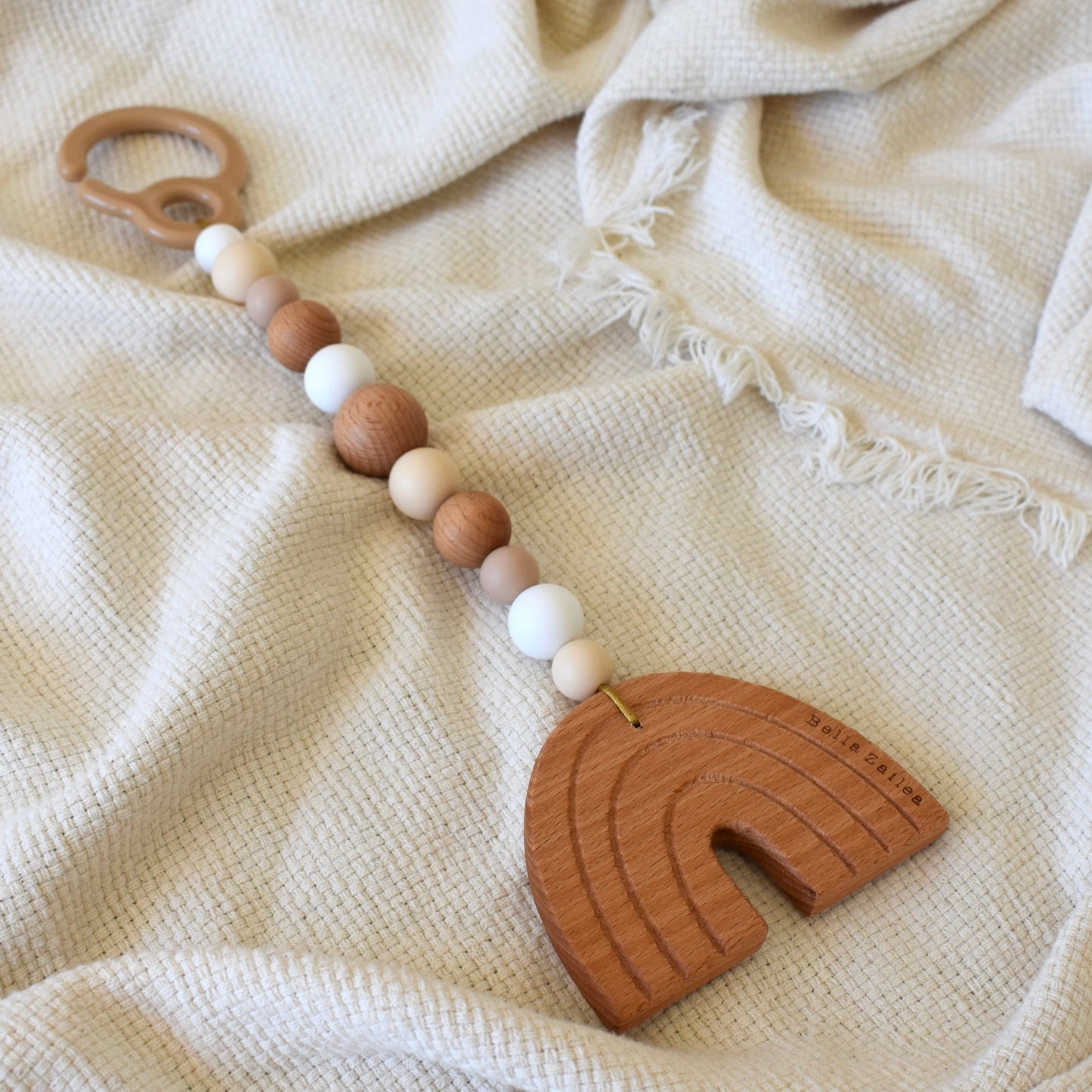 Wooden Rainbow Pram Toy