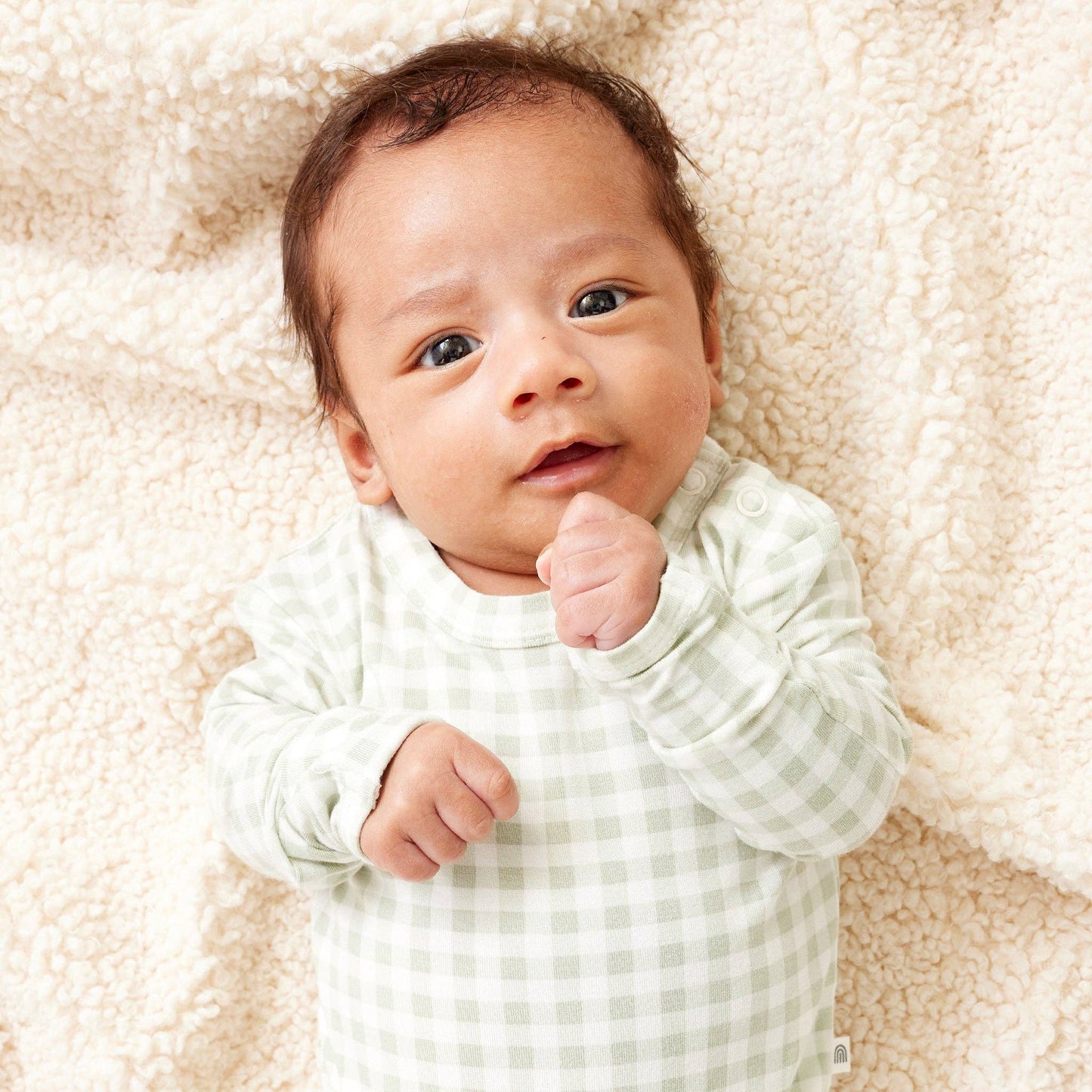 Comfy Bodysuit Long Sleeve - Sage Gingham