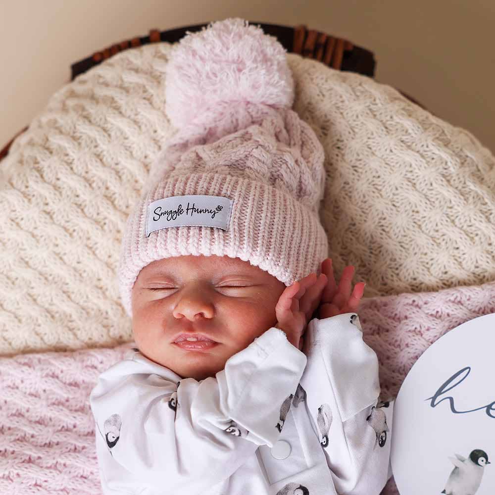 Blush Pink Organic Baby Knit Beanie