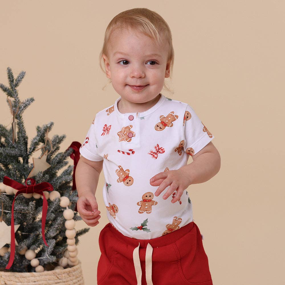 Gingerbread Short Sleeve Organic Bodysuit