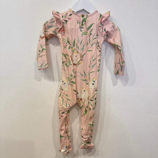 SNUGGLEHUNNY Pink Cockatoo romper, 6-12m