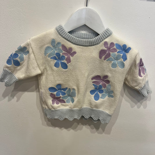 Ziggy Lou floral emb. jumper, size 0-3m