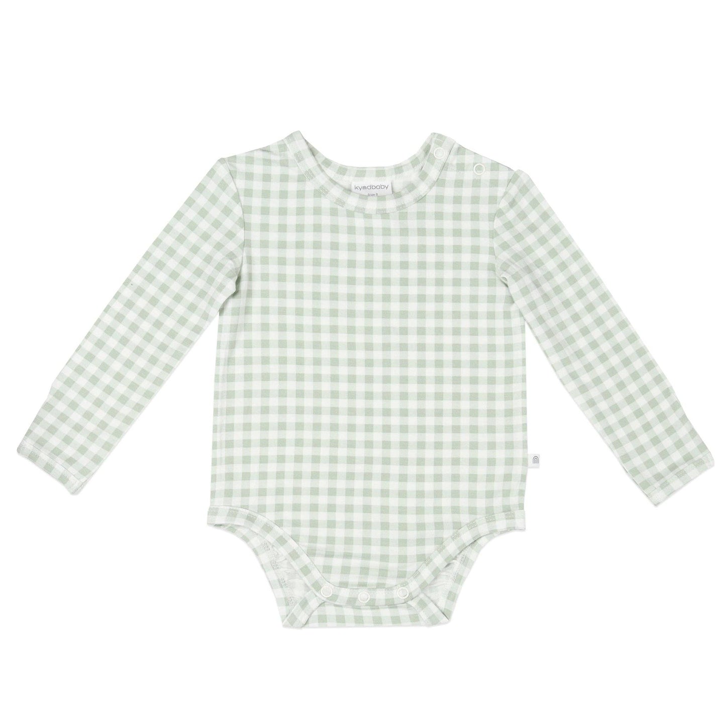 Comfy Bodysuit Long Sleeve - Sage Gingham