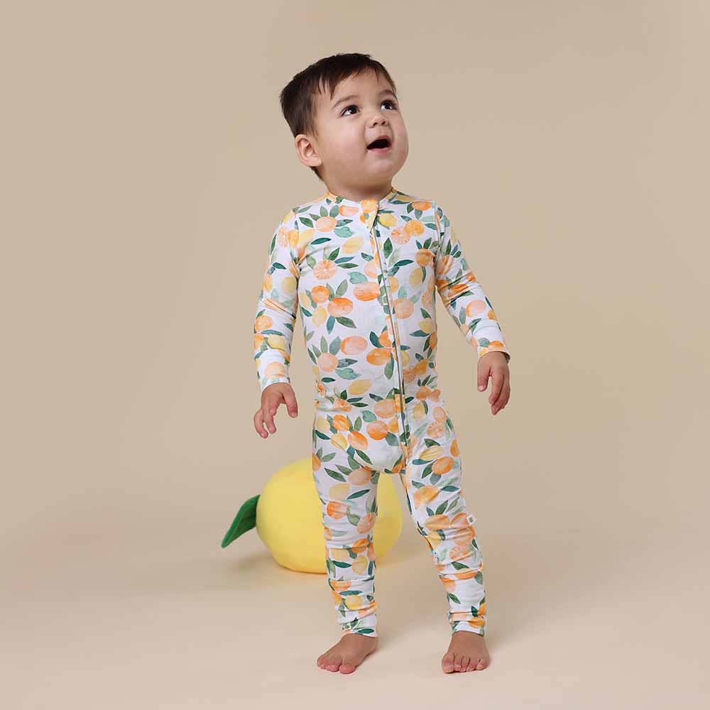 Citrus Squeeze Organic Snugglesuit Convertible Romper