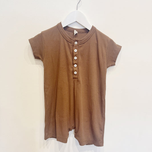 Cubbii Brown Ribbed Onesie, Size 2