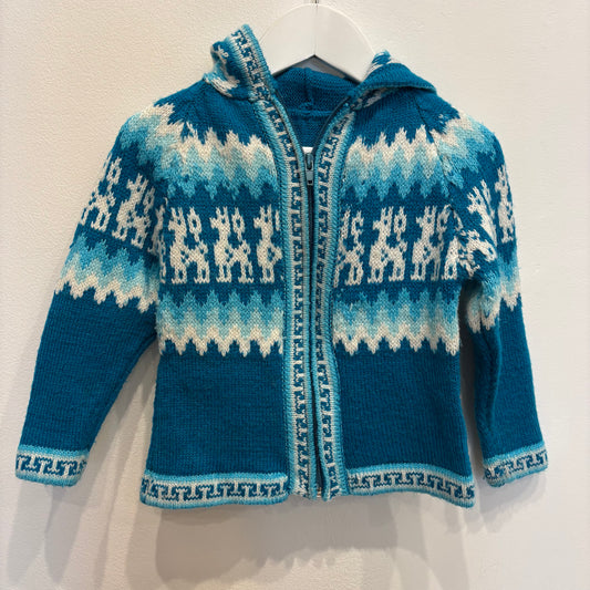 LLAMA wool zip jumper, size 2