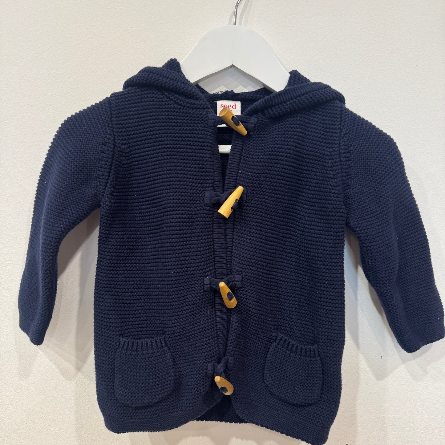 SEED Navy toggle cardi, 6-12m
