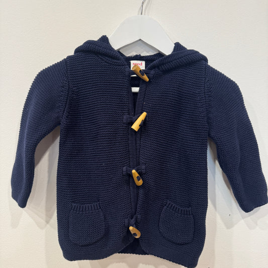 SEED Navy toggle cardi, 6-12m