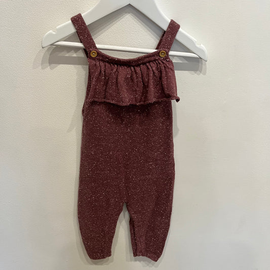 WILSON & FRENCHIE plum overalls, size 6-12m