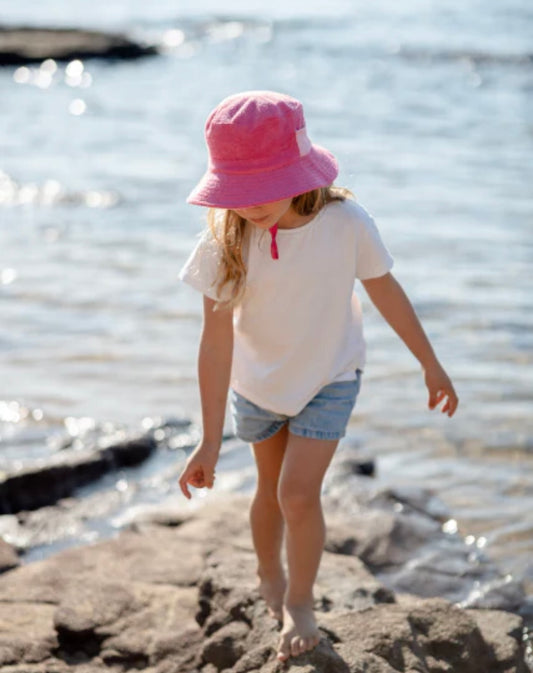 Terry Bucket Hat, Fuschia