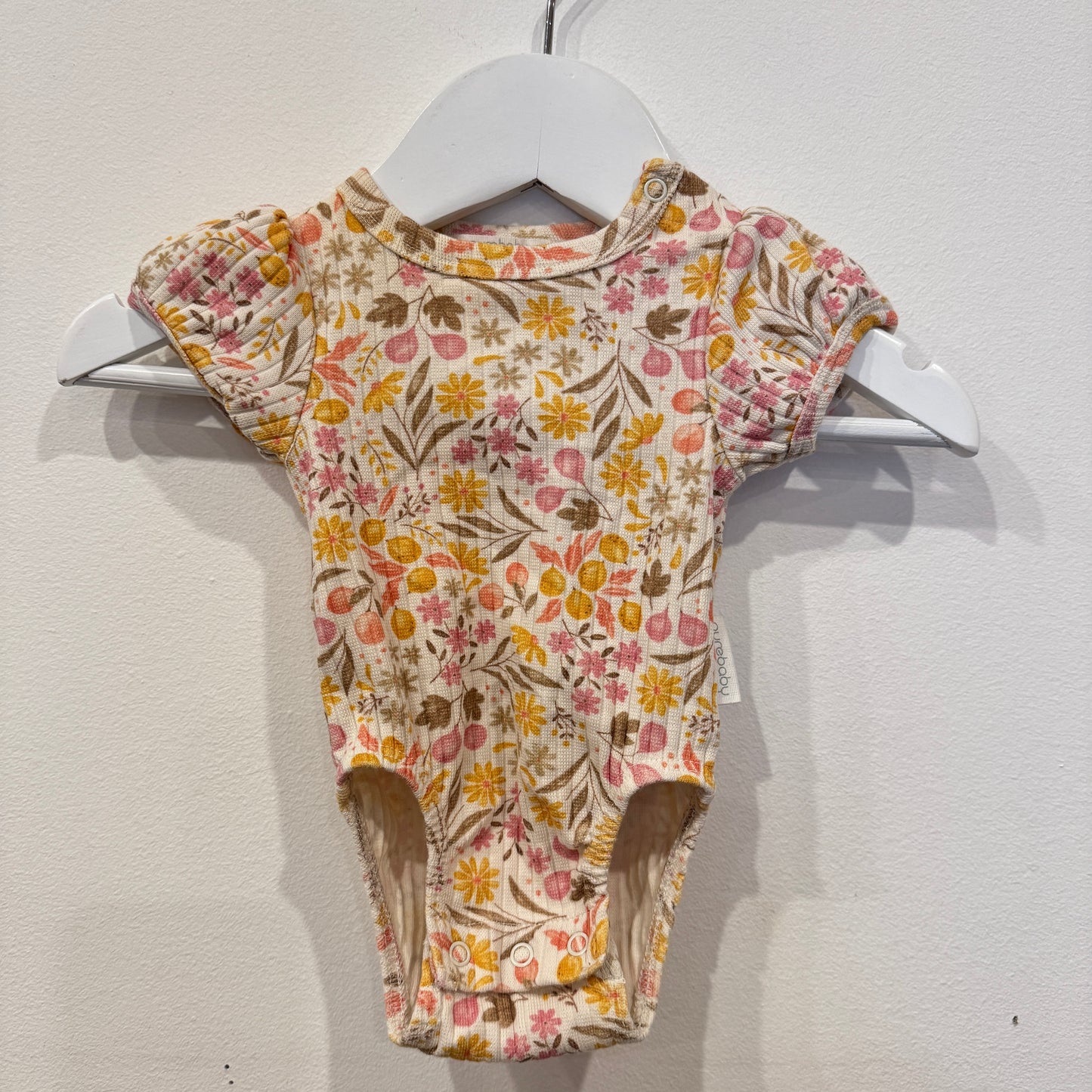 PURE BABY floral bodysuit, NB