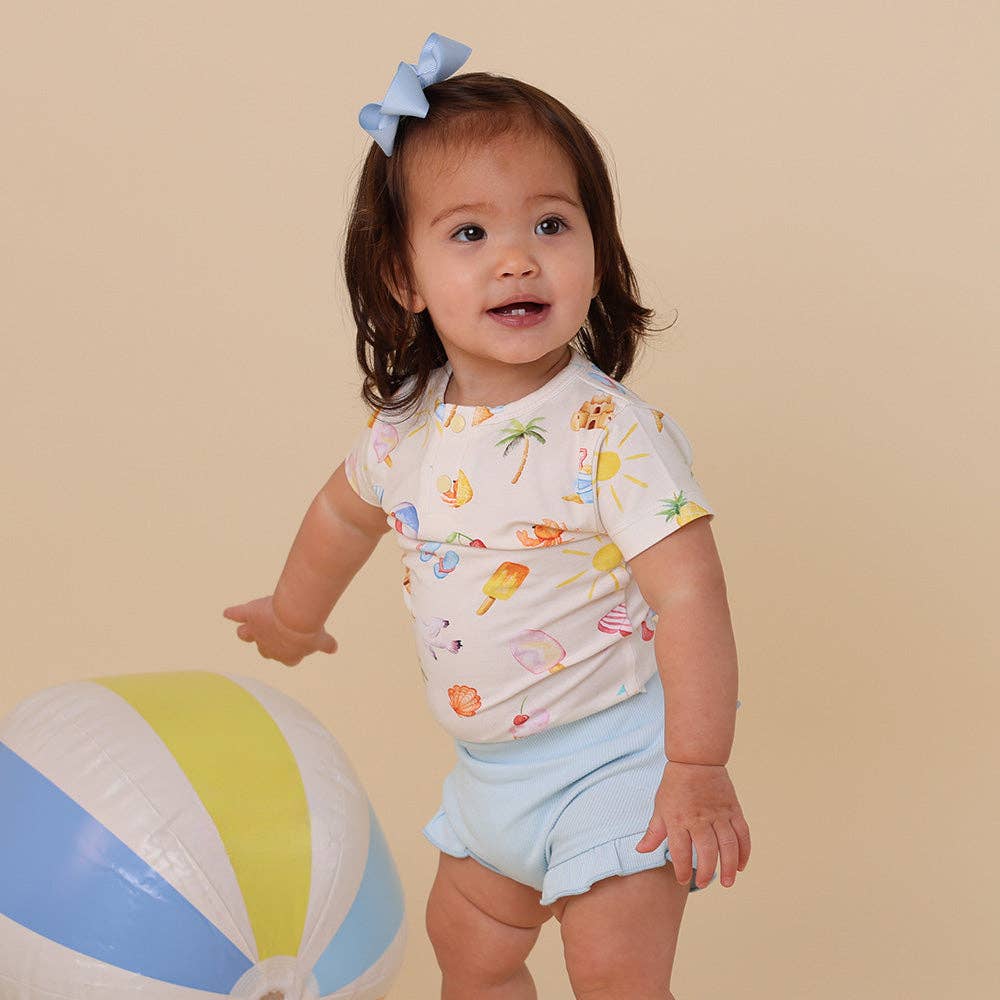 Beach Fun Short Sleeve Organic Bodysuit