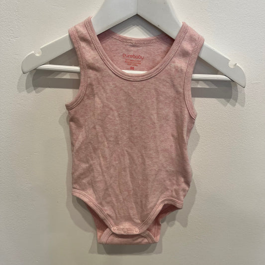 Purebaby SS romper pink, size 3-6m