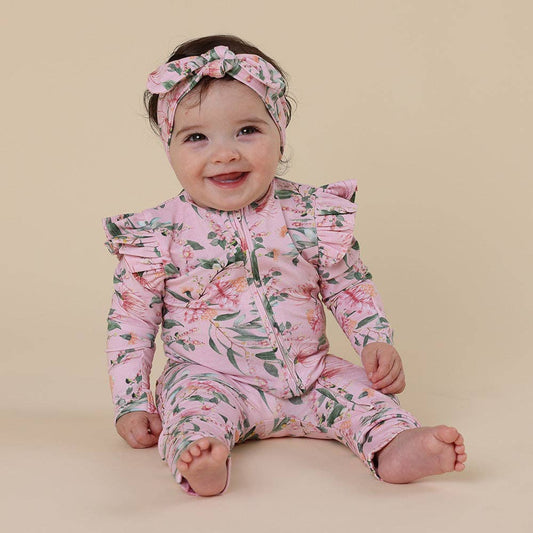 Pink Wattle Organic Snugglesuit Convertible Romper with Frill