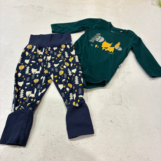 LAMINO Fox Onesie+Pant, 3-6m
