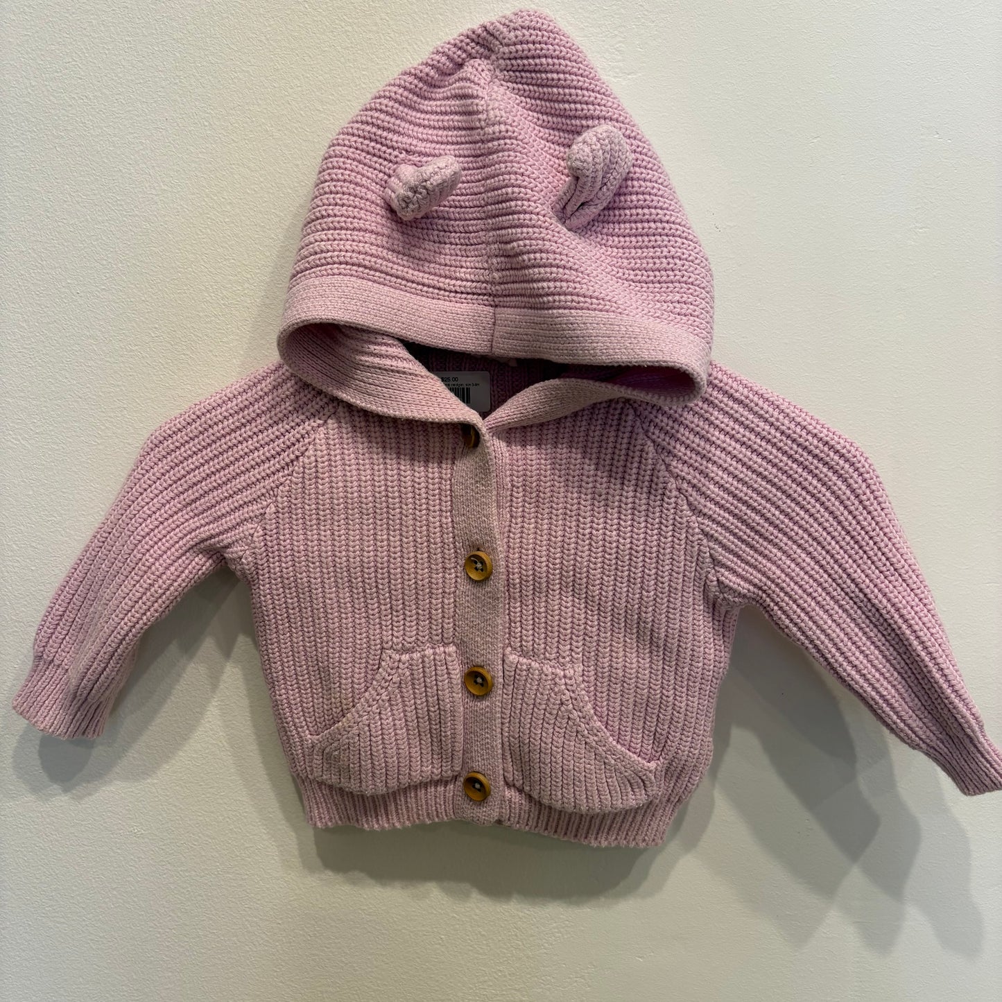 JAMIE KAY lilac bear cardigan, size 3-6m
