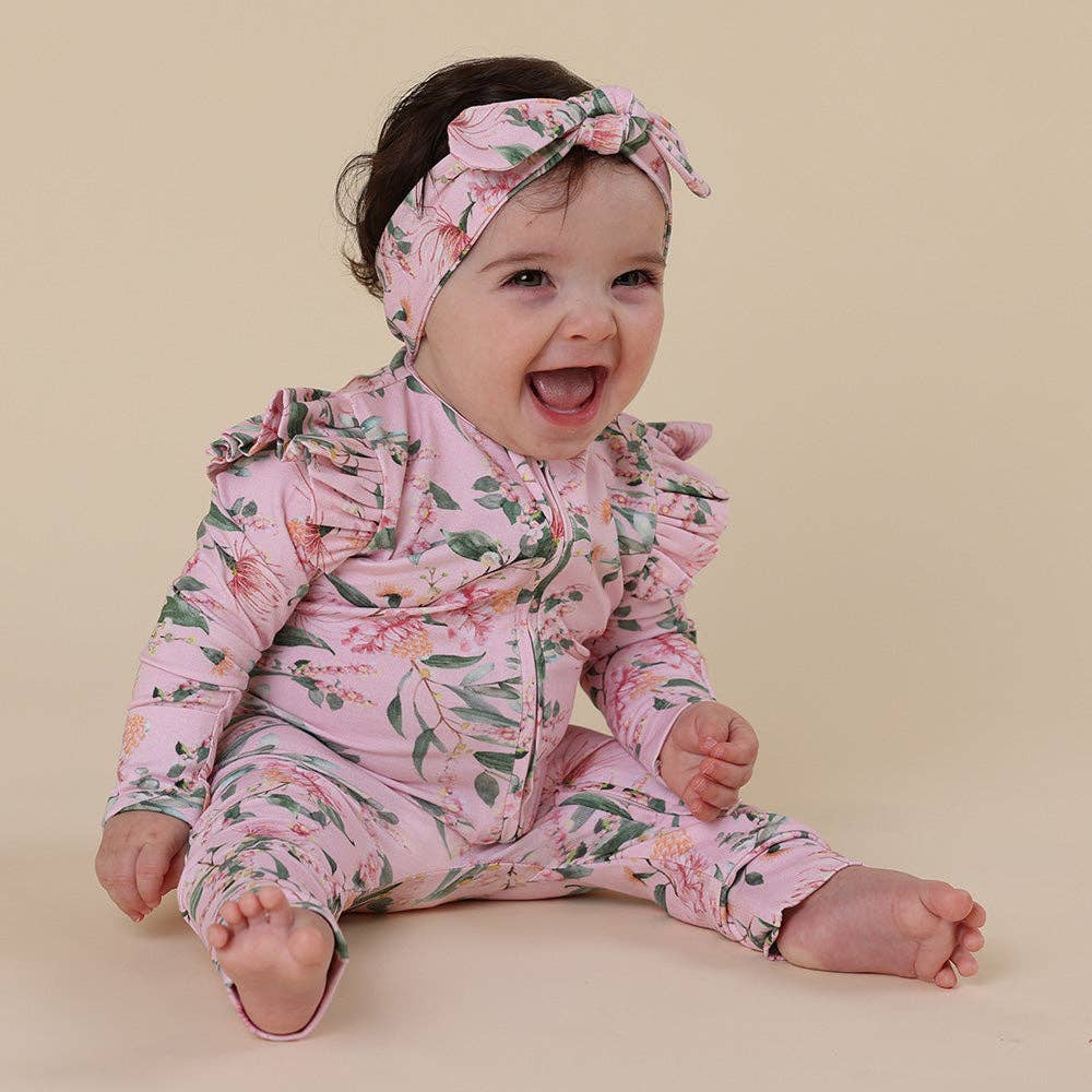 Pink Wattle Organic Snugglesuit Convertible Romper with Frill