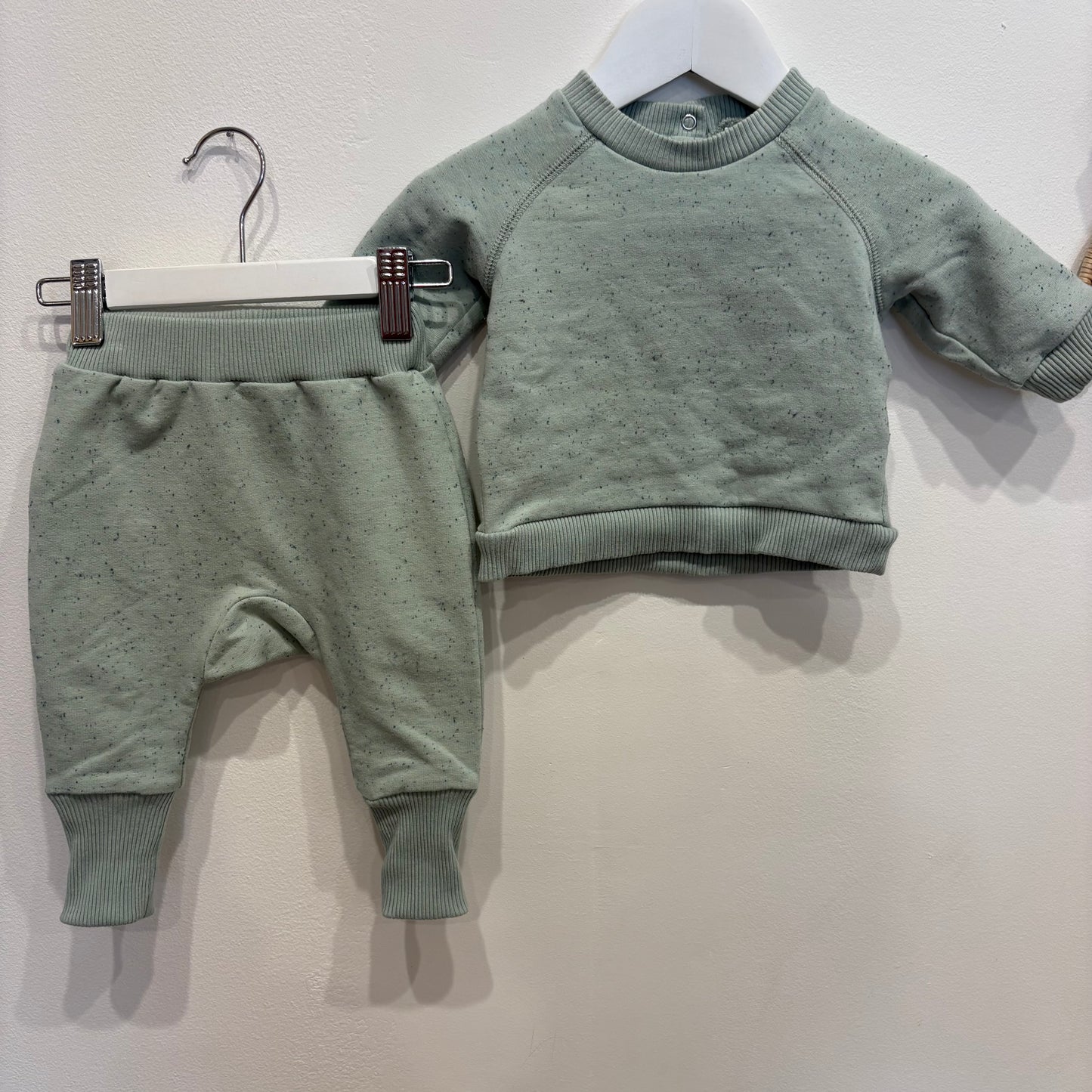 COTTON ON green speckle set, size 0-3m