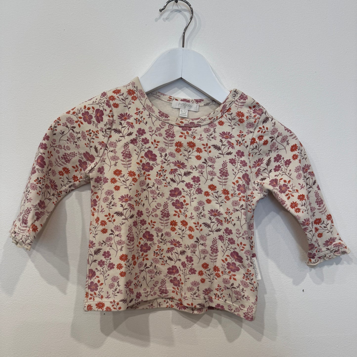 PUREBABY Floral long sleeve, 6-12m