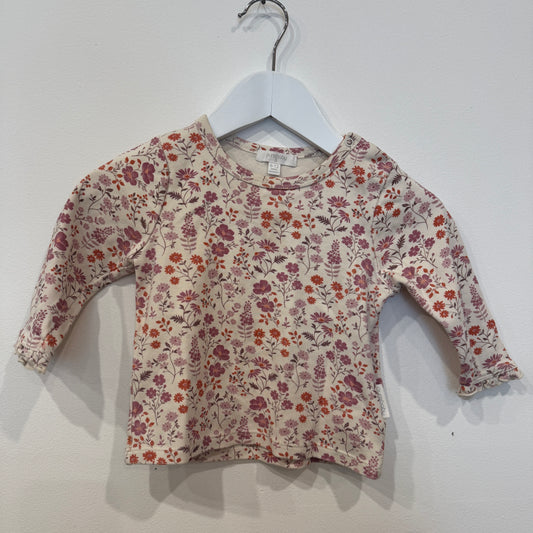 PUREBABY Floral long sleeve, 6-12m