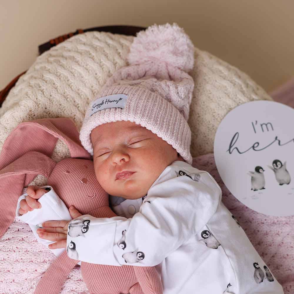 Blush Pink Organic Baby Knit Beanie