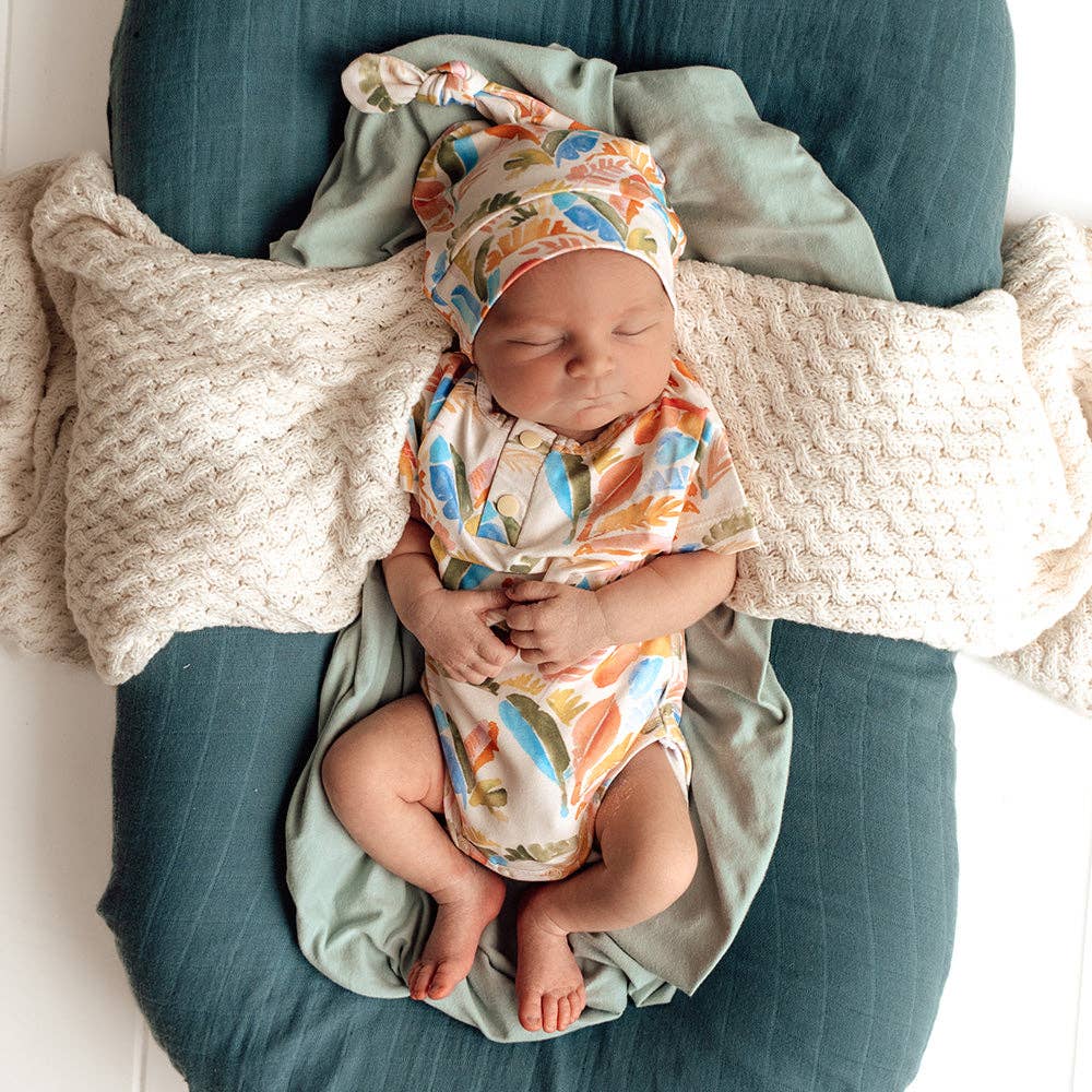 Summer Palm Short Sleeve Organic Bodysuit