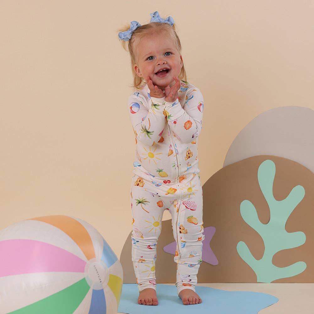 Beach Fun Organic Snugglesuit Convertible Romper
