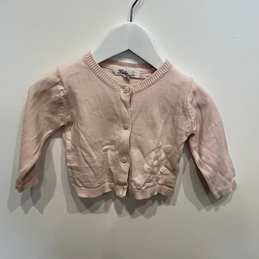 BEBE pink cardigan, size 6-12m