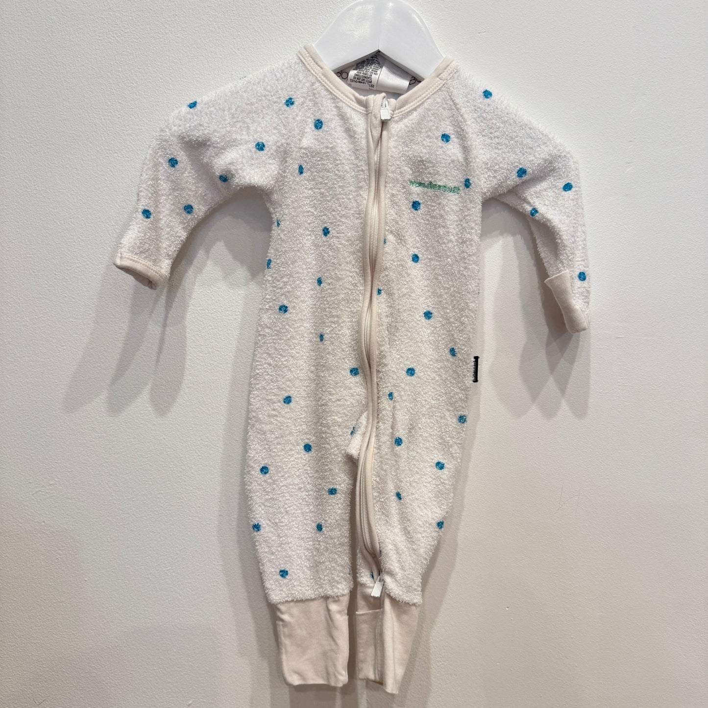 BONDS Towelling Blue Spot Zipsuit, 0-3m