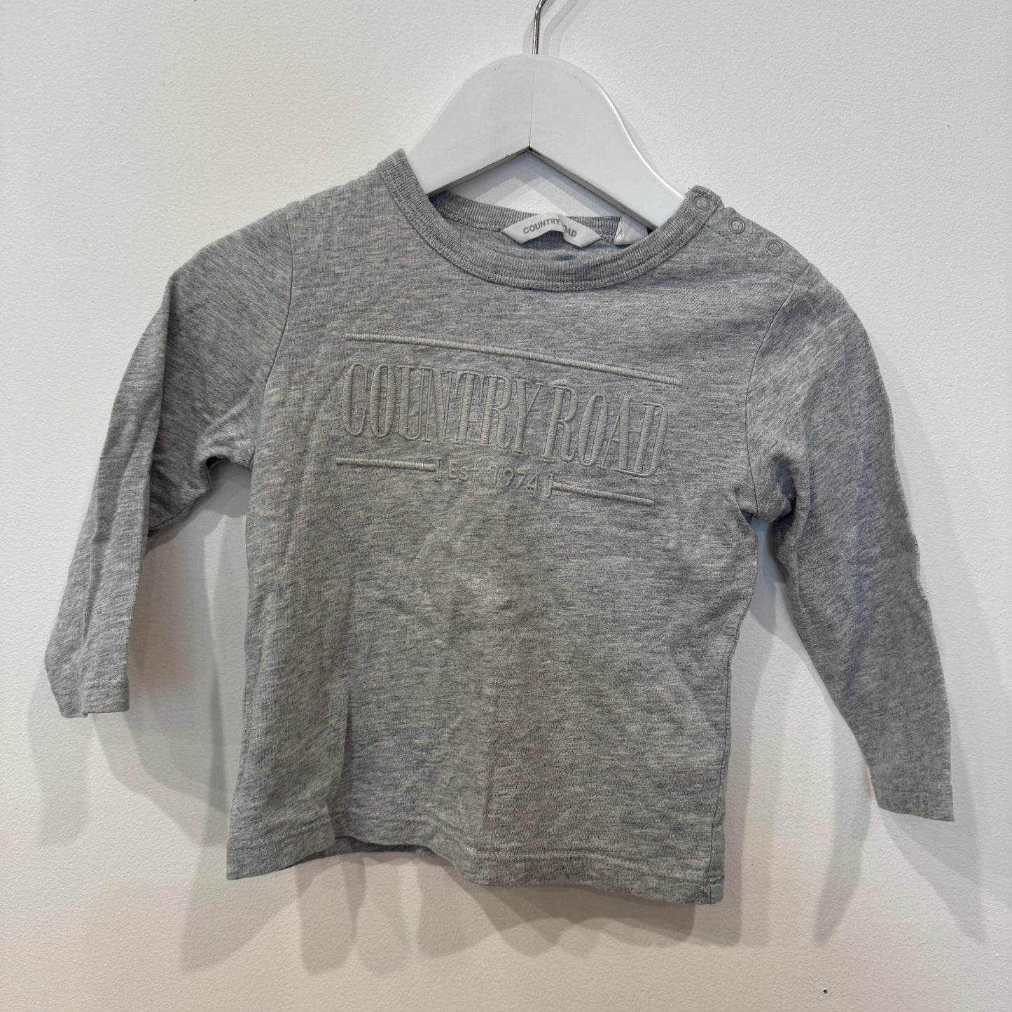 COUNTRY ROAD Grey long sleeve, 12-18m