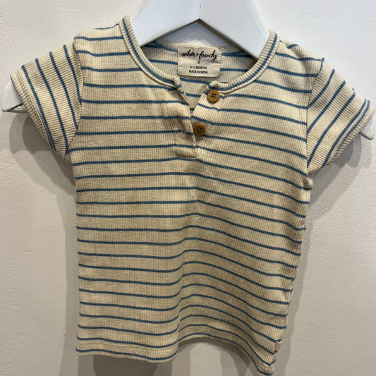 WILSON + FRENCHIE Blue Stripe T-Shirt, size 0