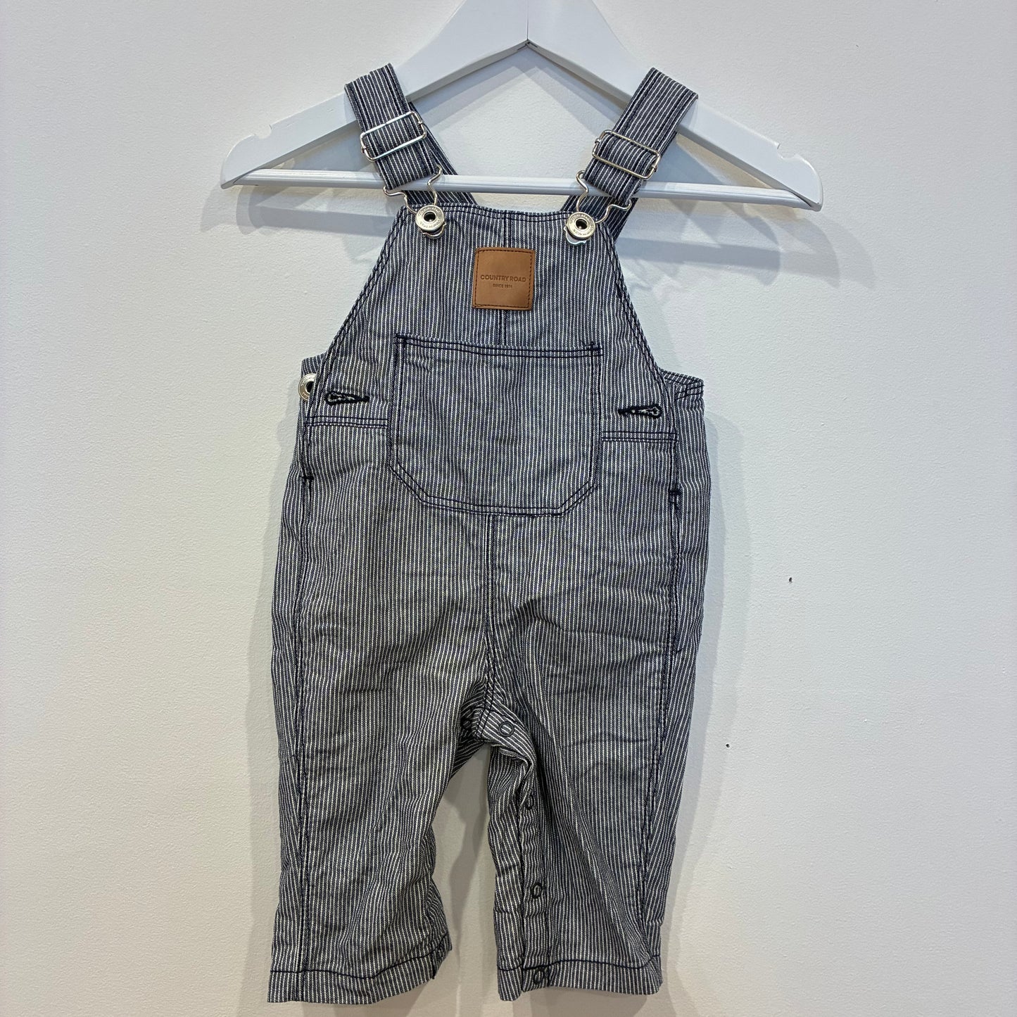 COUNTRY ROAD Navy Stripe Overalls, 3-6m