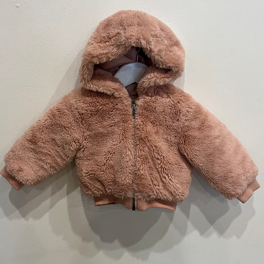 COUNTRY ROAD pink fluffy jacket, size 6-12m