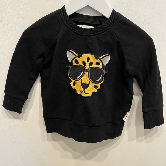 HUX BABY cheetah jumper, size 12-18m
