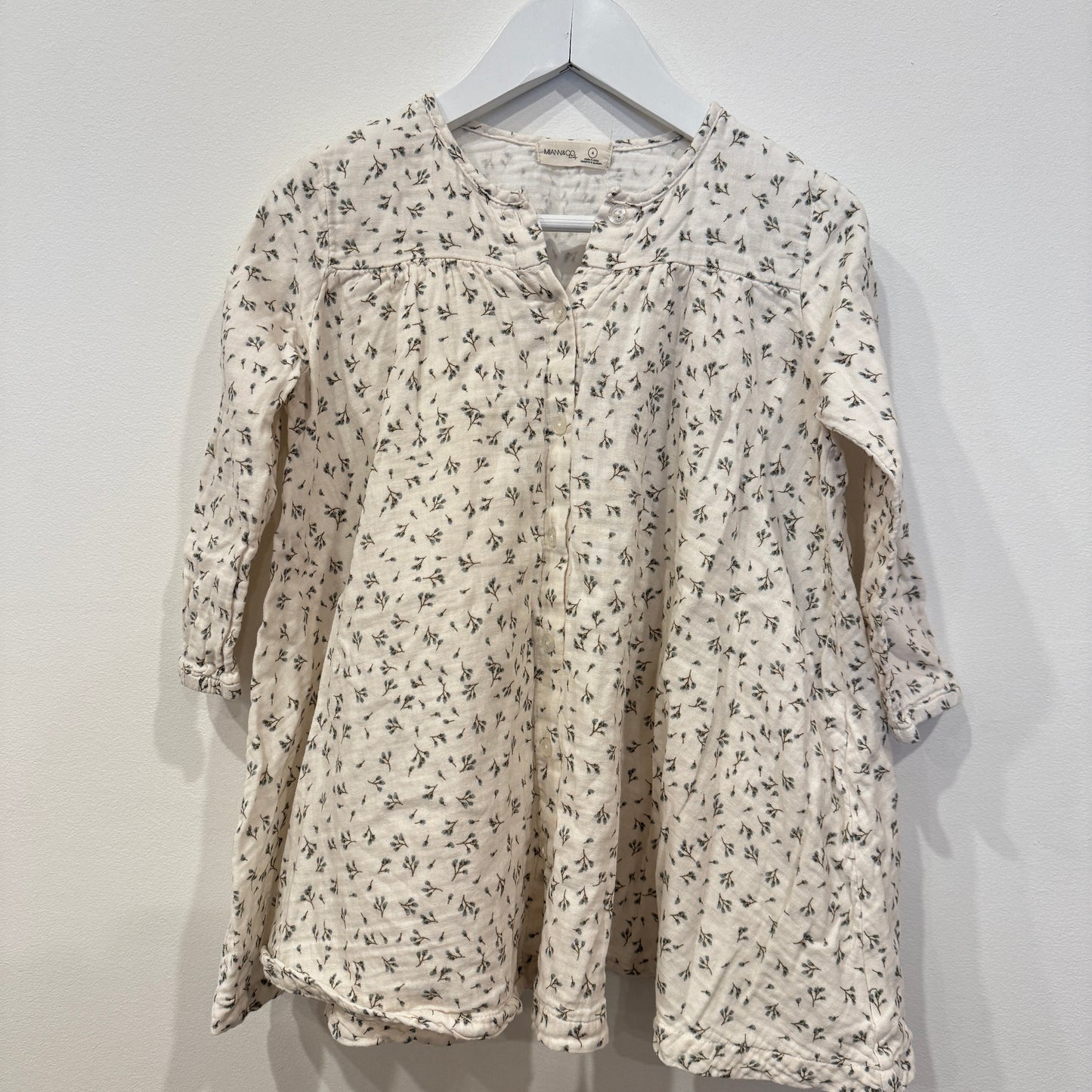 MIANN & CO Beige floral dress, 4y