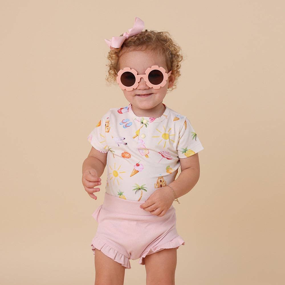 Beach Fun Short Sleeve Organic Bodysuit