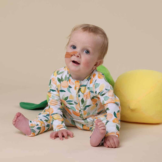 Citrus Squeeze Organic Snugglesuit Convertible Romper